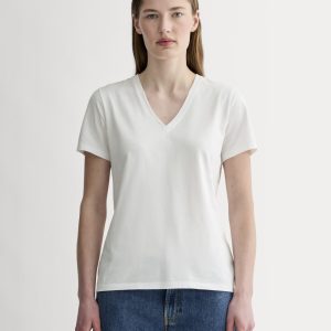 The Slim V-Neck Tee in Essential Cotton | White