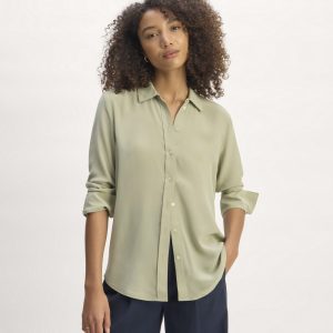 The Must-Have Shirt in Washable Silk | Seagrass