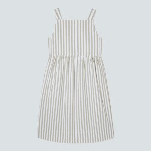 The Seersucker Midi Dress | Nutria / Off-White