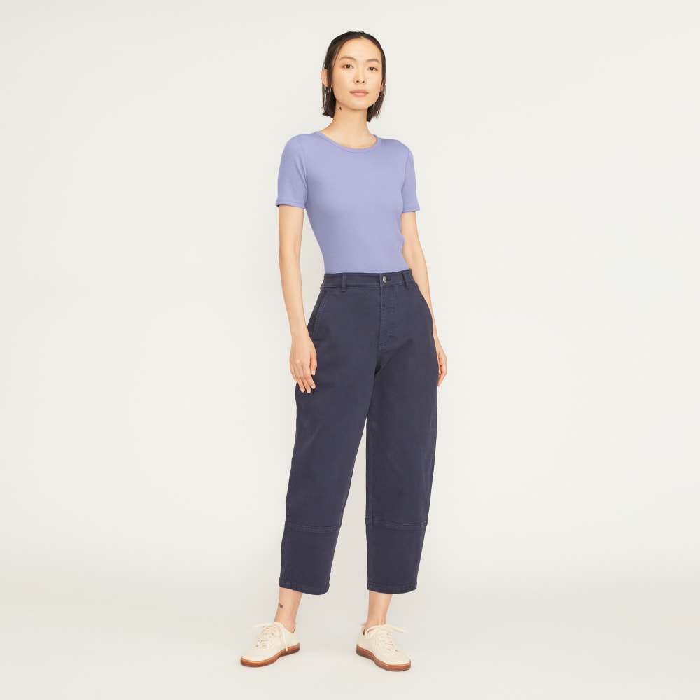 The Pima Micro-Rib Crew Tee | Cornflower Blue - Image 5